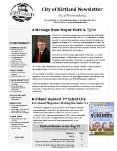 City of Kirtland Newsletter City of Faith and Beauty Spring /  City of Kirtland  9301 Chillicothe Road  Kirtland, OH 44094