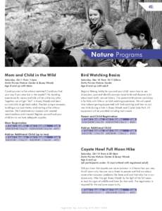 ||  Nature Programs Mom and Child in the Wild  Bird Watching Basics