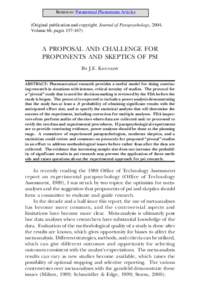 A Proposal and Challenge for Proponents and Skeptics of Psi