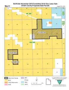 Map 31  BLM Utah November 2014 Cometitive Oil & Gas Lease Sale Uintah County Proposed Sale Parcels August 15, 2014