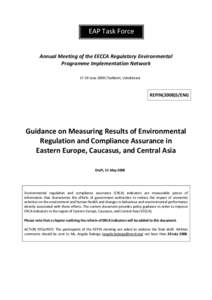 EAP Task Force Annual Meeting of the EECCA Regulatory Environmental Programme Implementation Network[removed]June[removed]Tashkent, Uzbekistan)  REPIN[removed]ENG