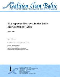 Hydropower Hotspots in the Baltic Catchment Area