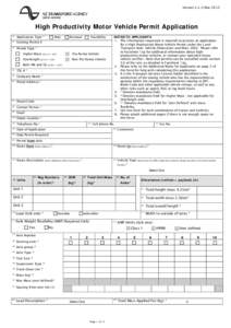 High Productivity Motor Vehicle Permit Application (version[removed]Nov 2012)