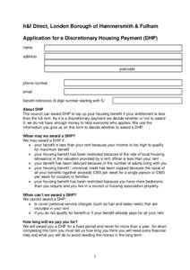 Discretionary Housing Payment Form