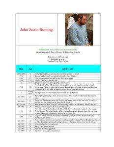John Justin Bunting  Information researched and summarized by