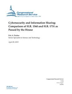 Cybersecurity and Information Sharing: Comparison of H.Rand H.Ras Passed by the House