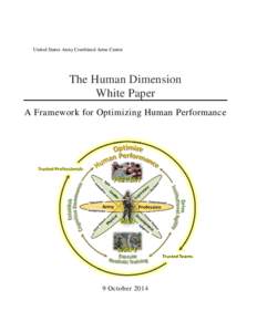 United States Army Combined Arms Center  The Human Dimension White Paper A Framework for Optimizing Human Performance