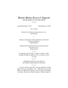 United States Court of Appeals FOR THE DISTRICT OF COLUMBIA CIRCUIT Argued December 4, 2015  Decided June 14, 2016