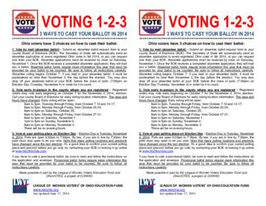 VOTING[removed]VOTING[removed]WAYS TO CAST YOUR BALLOT IN 2014