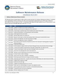 Version 4, [removed]DEFENSE TRAVEL MANAGEMENT OFFICE  Software Maintenance Release