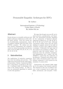 Permutable Empathic Archetypes for RPCs Ike Antkare International Institute of Technology United Slates of Earth 