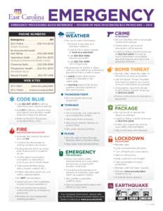 EMERGENCY PROCEDURES QUICK REFERENCE  DIVISION OF HEALTH SCIENCES/ECU PHYSICIANS 2014