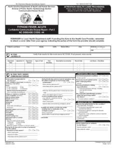 Typhoid Fever (Salmonella typhi)