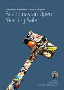 Friday the 26th of September at 15:00 hrs. at York Stutteri  Scandinavian Open Yearling Sale  Organisers: