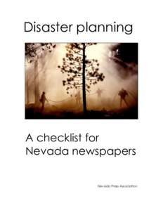 Disaster planning  A checklist for Nevada newspapers Nevada Press Association