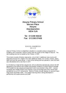 Aboyne Primary School Morven Place Aboyne Aberdeenshire AB34 5JN Tel: [removed]