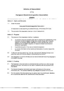 Articles of Association of the Eu ropean Bioelectromag netics Association (EBEA)