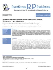 Data de Submissão: Data de Aprovación: ARTÍCULO ORIGINAL  Pronóstico de casos de enterocolitis necrotizante tratados