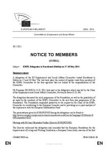 [removed]EUROPEAN PARLIAMENT Committee on Employment and Social Affairs[removed]