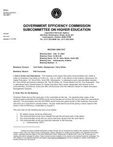 Members Tom Reilly, Chairperson Phil Faccenda Terry White  GOVERNMENT EFFICIENCY COMMISSION