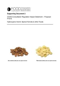 Supporting Document 2 COAG Consultation Regulation Impact Statement – Proposal P1016 Hydrocyanic Acid in Apricot Kernels & other Foods  Raw unhulled (with skin) raw apricot kernels