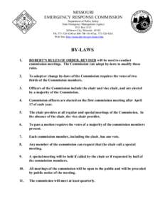 MISSOURI EMERGENCY RESPONSE COMMISSION Department of Public Safety State Emergency Management Agency P.O. Box 3133 Jefferson City, Missouri 65102