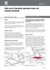 Safe use of manually operated cross-cut sawing machines wis36(rev1)