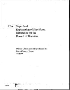 Superfund Explanation of Significant Difference for the Record of Decision (October[removed]for Odessa Chromium II Superfund Site in Ector County, Texas
