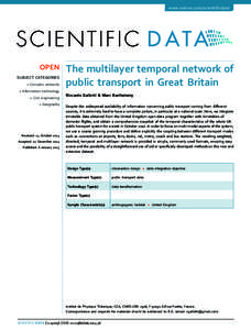 www.nature.com/scientificdata  OPEN SUBJECT CATEGORIES » Complex networks