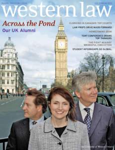 ALUMNI MAGAZINE | 2006  Across the Pond Our UK Alumni  VOX COMMUNITATIS