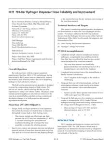 700-Bar Hydrogen Dispenser Hose Reliability Improvement - DOE Hydrogen and Fuel Cells Program FY 2014 Annual Progress Report