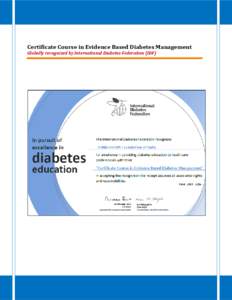 Certificate Course in Evidence Based Diabetes Management