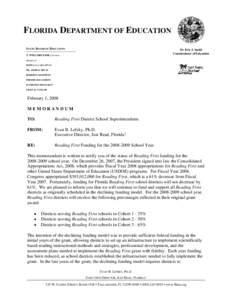 Microsoft Word - 08_Reading First Funding MEMO_2_1_08_FINAL.doc