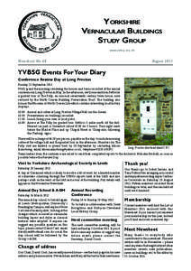 YORKSHIRE VERNACULAR BUILDINGS STUDY GROUP www.yvbsg.org.uk  Newsheet No 65