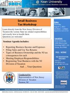 New Jersey Athletic Conference / Tax / Kean University / Middle States Association of Colleges and Schools / New Jersey