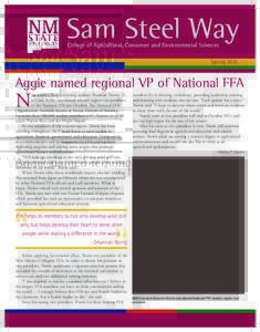 Sam Steel Way College of Agricultural, Consumer and Environmental Sciences Spring[removed]Aggie named regional VP of National FFA