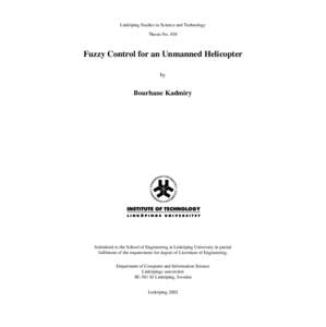 Linköping Studies in Science and Technology  Thesis No. 938 Fuzzy Control for an Unmanned Helicopter by