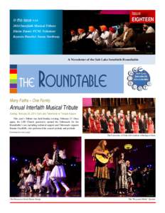 Issue  EIGHTEEN in this issue >>> 2014 Interfaith Musical Tribute