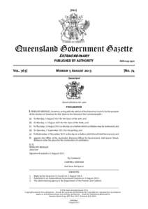 [941]  Queensland Government Gazette Extraordinary  PUBLISHED BY AUTHORITY