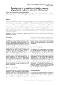 Development of innovative methods for trapping phytoplasma vectors by attractive infochemicals