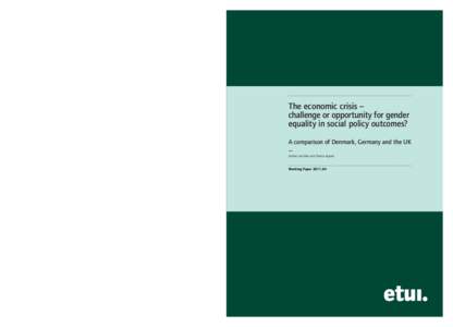 Labour economics / Sexual reproduction / Human sexuality / Economy / Feminism and society / Gender studies / Gender mainstreaming / Public policy / Women / Unemployment / Gender equality / Economics