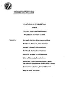 AGENDA DOCUMENT NO[removed]APPROVED NOVEMBER 5,2009 MINUTES OF AN OPEN MEETING