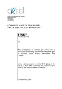 Commission for Electricity and Gas Regulation Rue de l’Industrie[removed]Brussels Tel.: [removed]Fax: [removed]