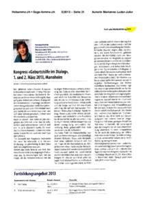 Hebamme.ch  Sage-femme.ch  5|2013 – Seite 21 Autorin Marianne Luder-Jufer