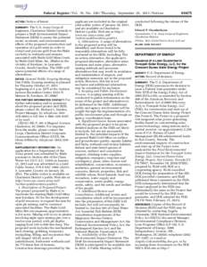 Federal Register / Vol. 76, No[removed]Thursday, September 29, [removed]Notices ACTION: Notice of Intent.  The U.S. Army Corps of