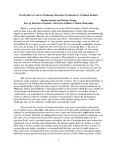 Energy crops / Panicum virgatum / Cellulosic ethanol / Miscanthus / Biomass / Lignocellulosic biomass / Crop rotation / Corn stover / Prairie / Flora of the United States / Flora / Agriculture