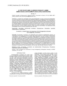 CICIMAR Oceánides 27(1): [removed]A CHECKLIST AND CLASSIFICATION OF LIVING DINOFLAGELLATES (DINOFLAGELLATA, ALVEOLATA) Gómez, F. Instituto Cavanilles de Biodiversidad y Biología Evolutiva, Universidad de Valenci