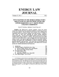 ENERGY LAW JOURNAL Volume 32, No[removed]