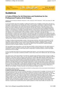 Guidelines | College Art Association  pagina 1 van 10 Guidelines A Code of Ethics for Art Historians and Guidelines for the