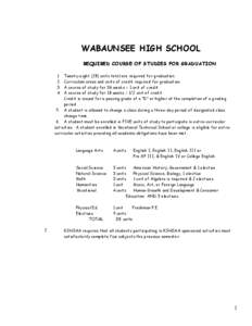 WABAUNSEE HIGH SCHOOL REQUIRED COURSE OF STUDIES FOR GRADUATION[removed].